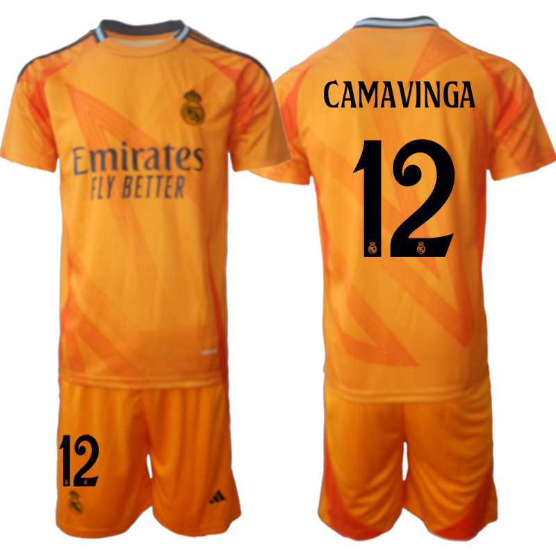 Men 2024-2025 Club Real Madrid away orange #12 Soccer Jersey